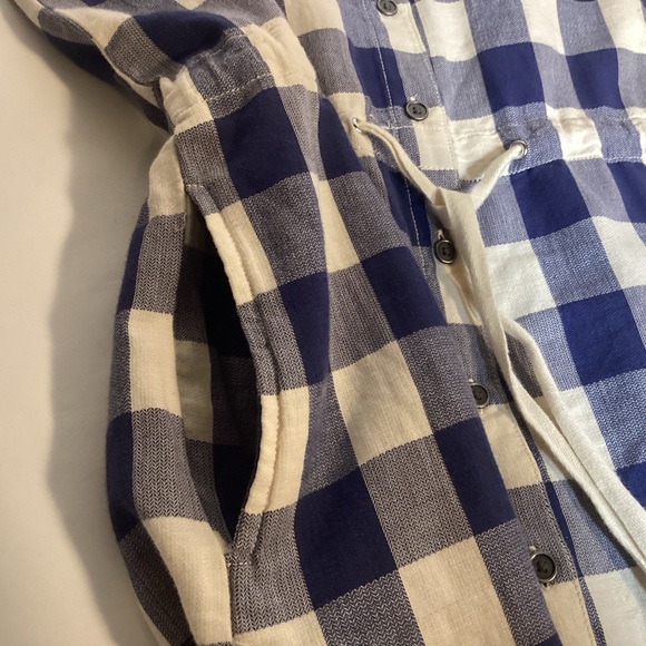 G.H. Bass Co Blue & White Checked Long Sleeve Shirt Dress Womens size medium - Picture 4 of 9